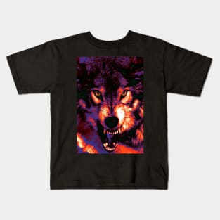 Wolf ayes 01 Kids T-Shirt